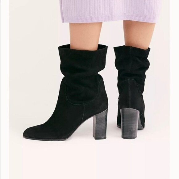 Free People FP New Dakota Leather Suede Slouchy Boot Boots Booties Heels 41 - Picture 15 of 16